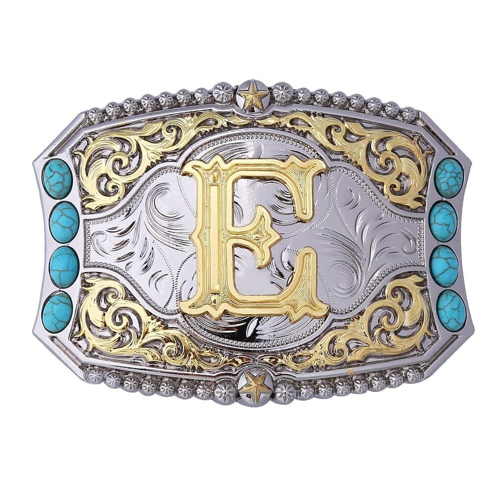 3989 Western Belt Buckle Cowboy Rodeo Initial Letters ABCDEFG to Z
